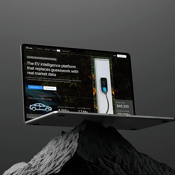 EV Live website design preview